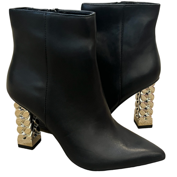 NEW WHITE HOUSE BLACK MARKET BLACK KELSEA CHAIN HIGH HEEL BOOTIES BOOTS SIZE 6 - Picture 2 of 15